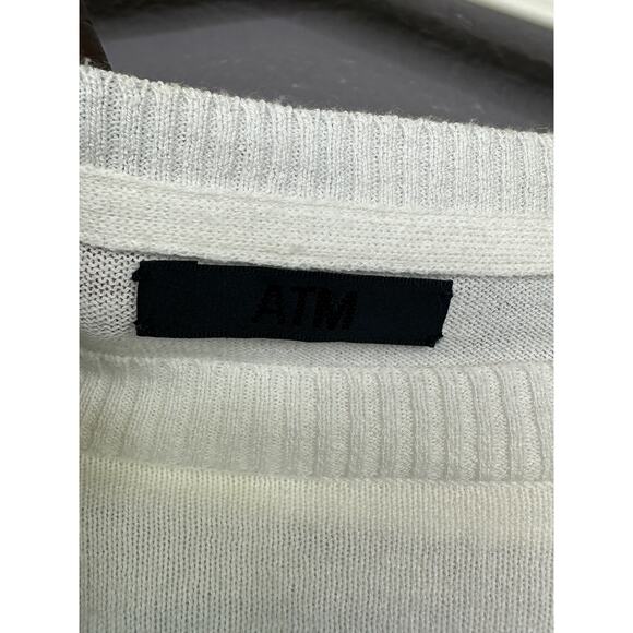 ATM Anthony Thomas Melillo Womens Yellow Dip Dye Crew Neck Knit Sweater Large - Picture 4 of 6